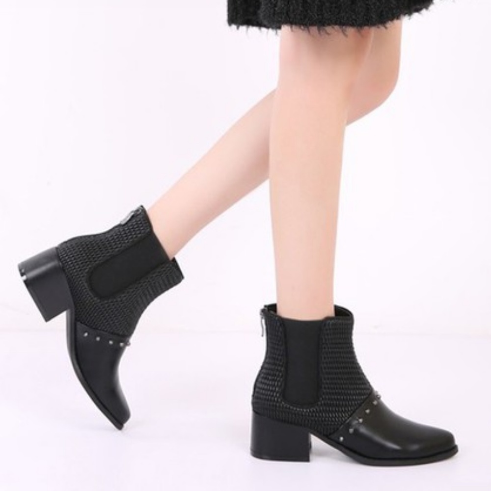 MJ Women's Stylish Black Booties108-6-blk